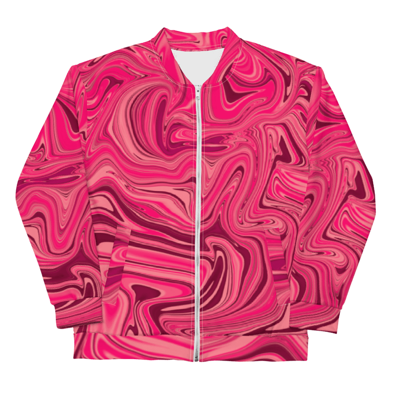 Unisex Bomber Jacket - Shades of Magenta Pink Digital Fluid Art product image (6)