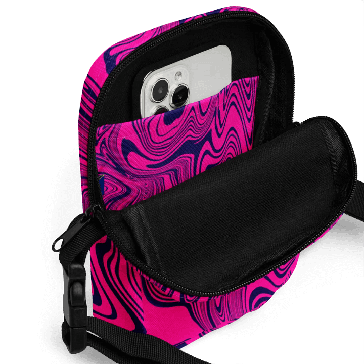 Utility Crossbody Bag - Abstract Magenta Pink Swirls product image (2)