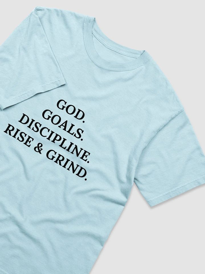 GOD. GOALS. DISCIPLINE. RISE & GRIND T-SHIRT (BLACK) product image (9)