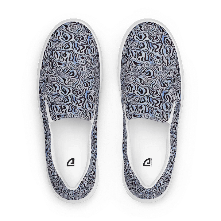 Blue Black Snake Pattern Canvas Shoes product image (1)