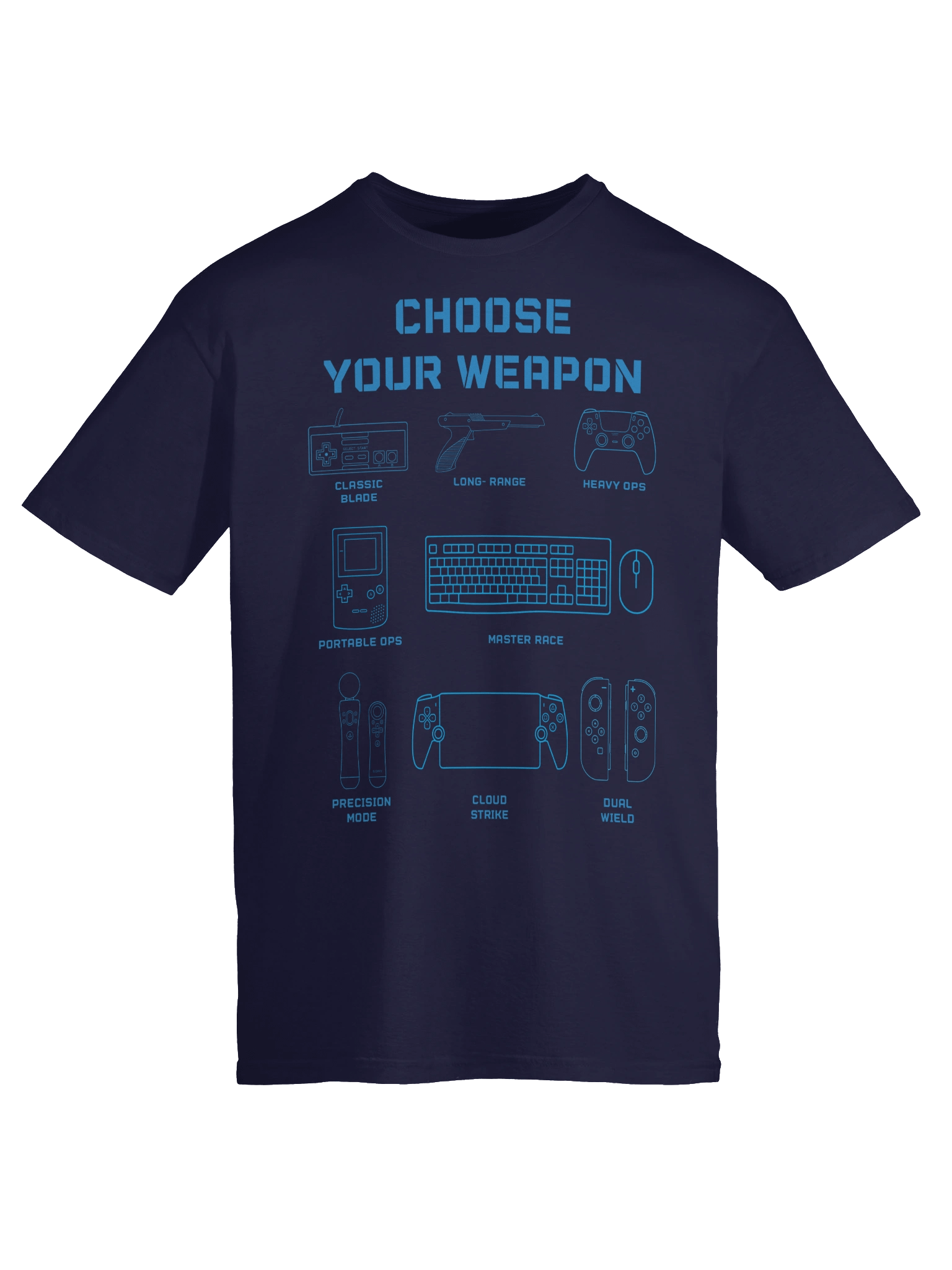 Choose Your Weapon Gaming T-Shirt | Retro Gamer Blueprint Tee product image (43)