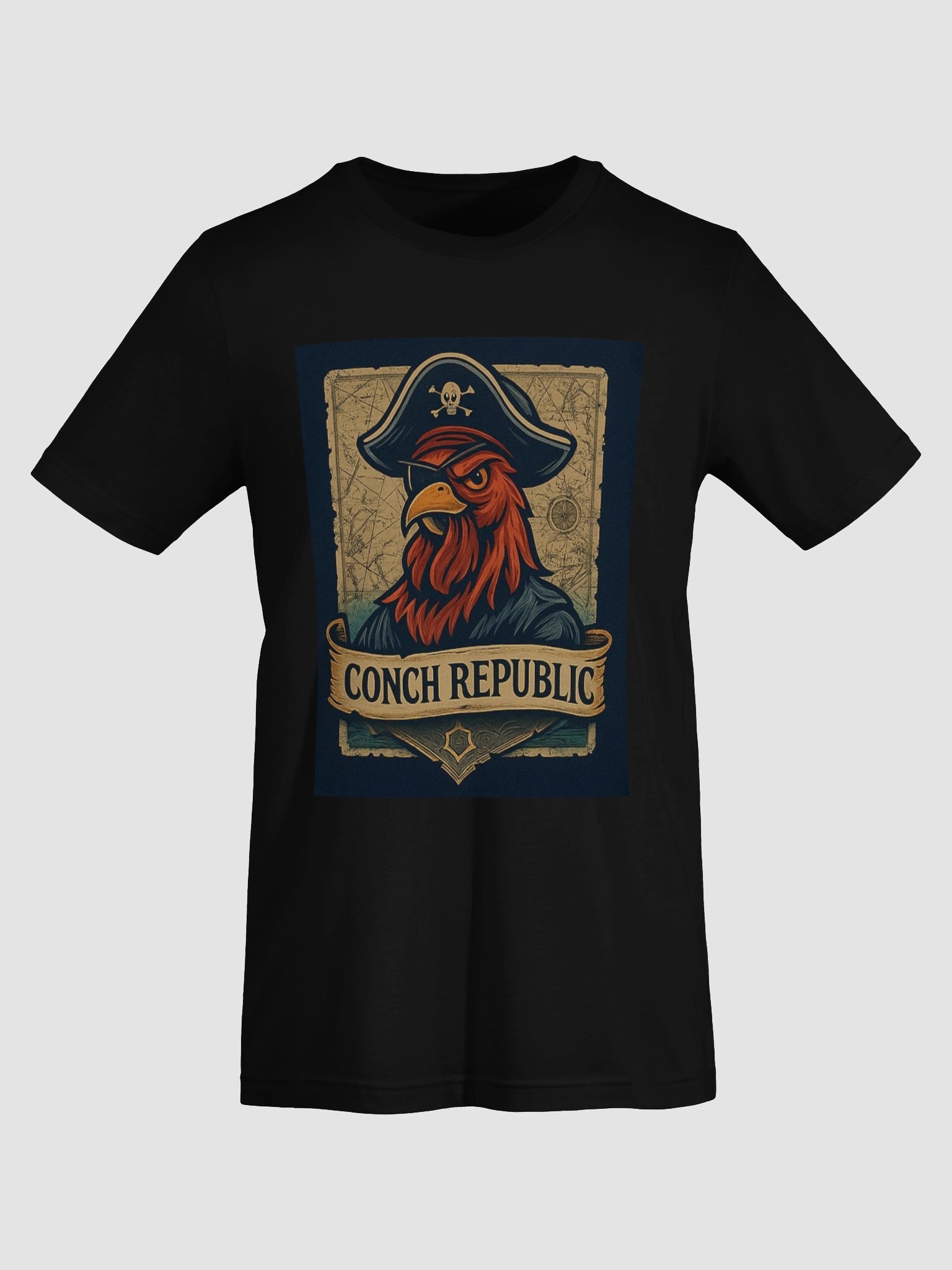Key West Conch Republic Parrot Pirate T-shirt Unisex Ultra-Soft Black Tee product image (57)