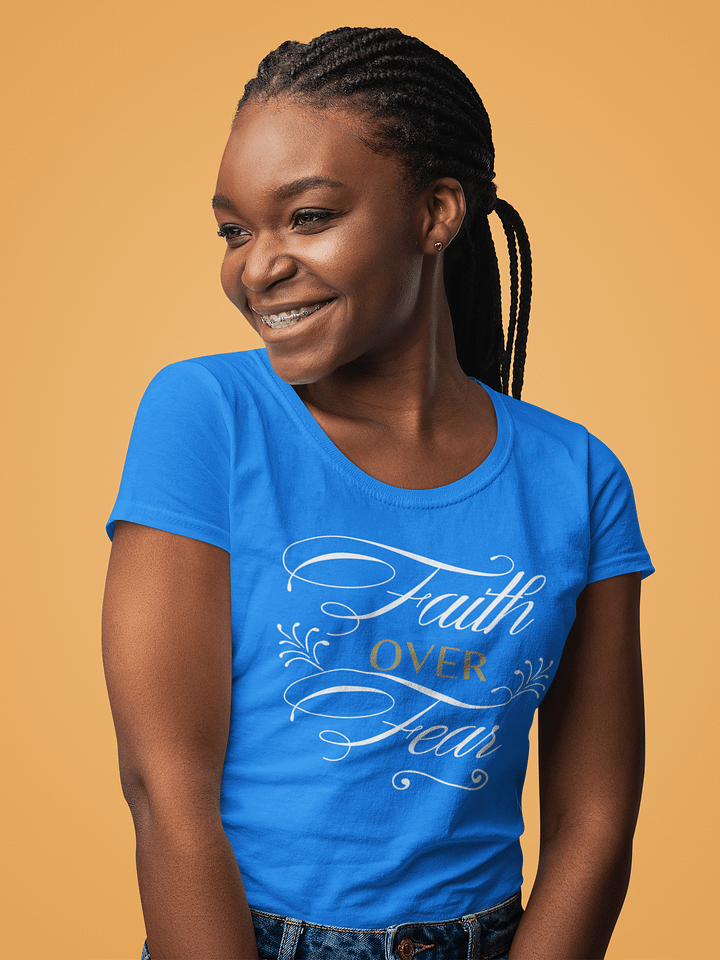 Christian Shirt Blue Faith Over Fear product image (2)