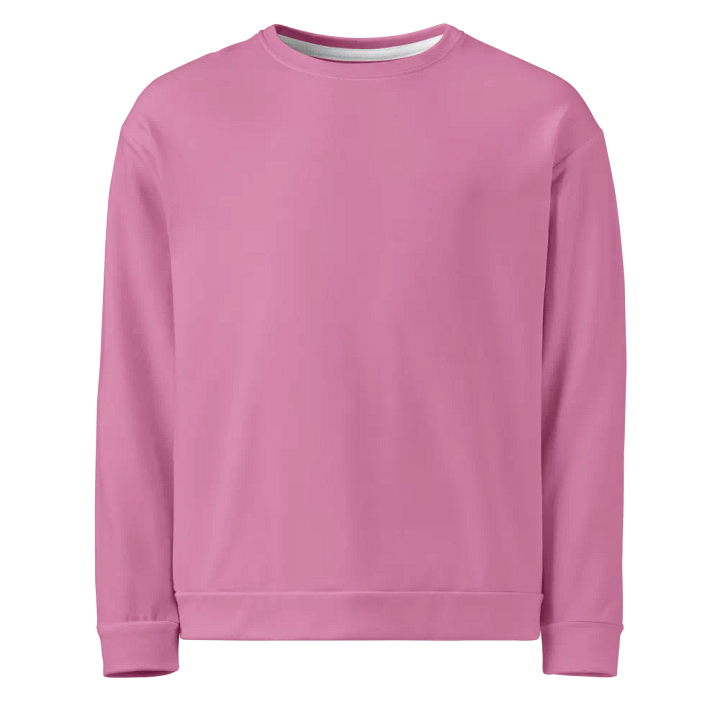 Plain Medium Carnation Pink True Summer Unisex Recycled Polyester Heavyweight Premium Sweatshirt by Treasure Pie product image (1)