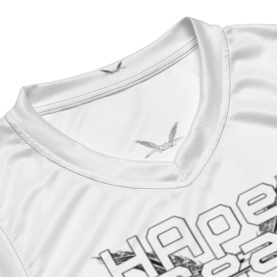 Capital FRENCH - White - Recycled Unisex Basketball Jersey - White HApex Gear Black Logo product image (8)