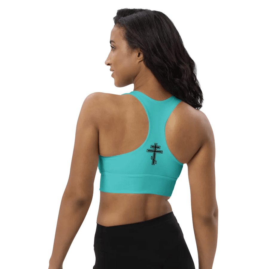 Turquoise Serenity Longline Sports Bra product image (6)