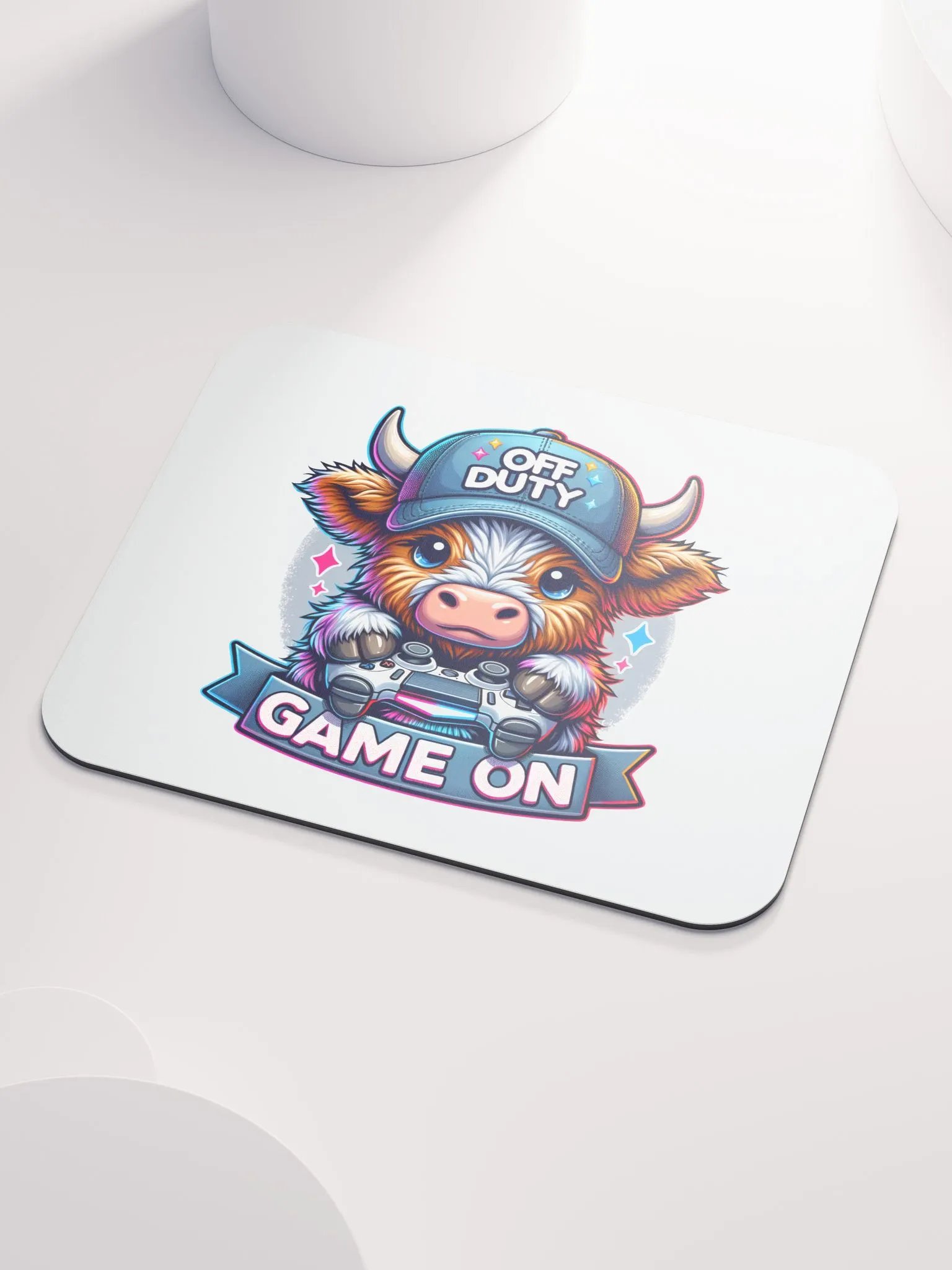 Game On Off Duty Highland Cow Mouse Pad product image (3)