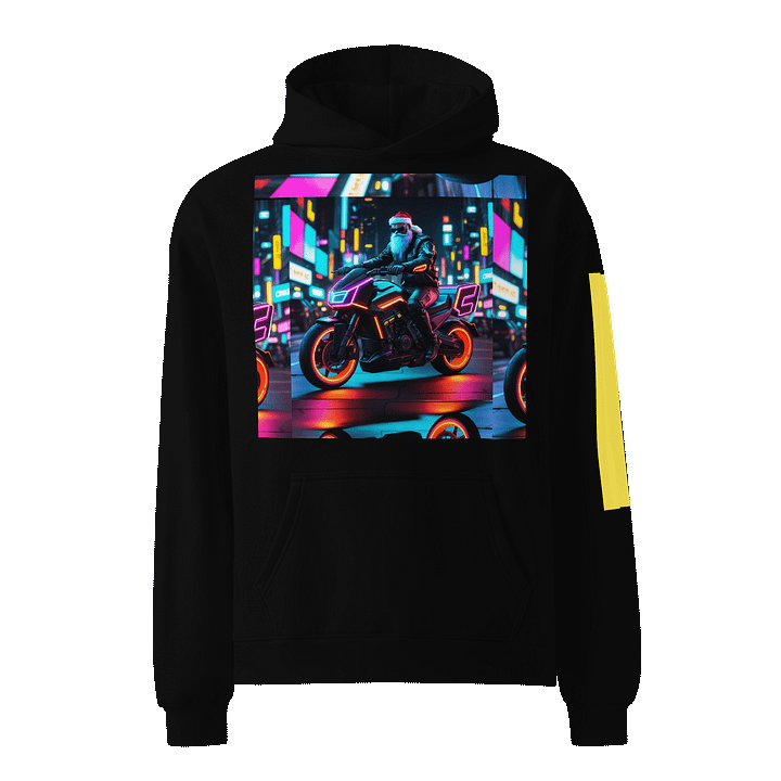 Neon Santa Cyber Ride Hoodie product image (1)