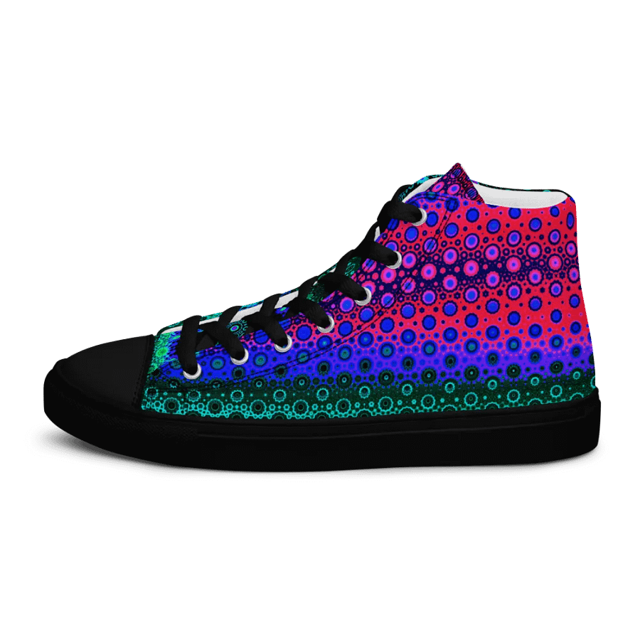 Abstract Multicoloured Pattern Women's Canvas Shoes High Tops product image (7)
