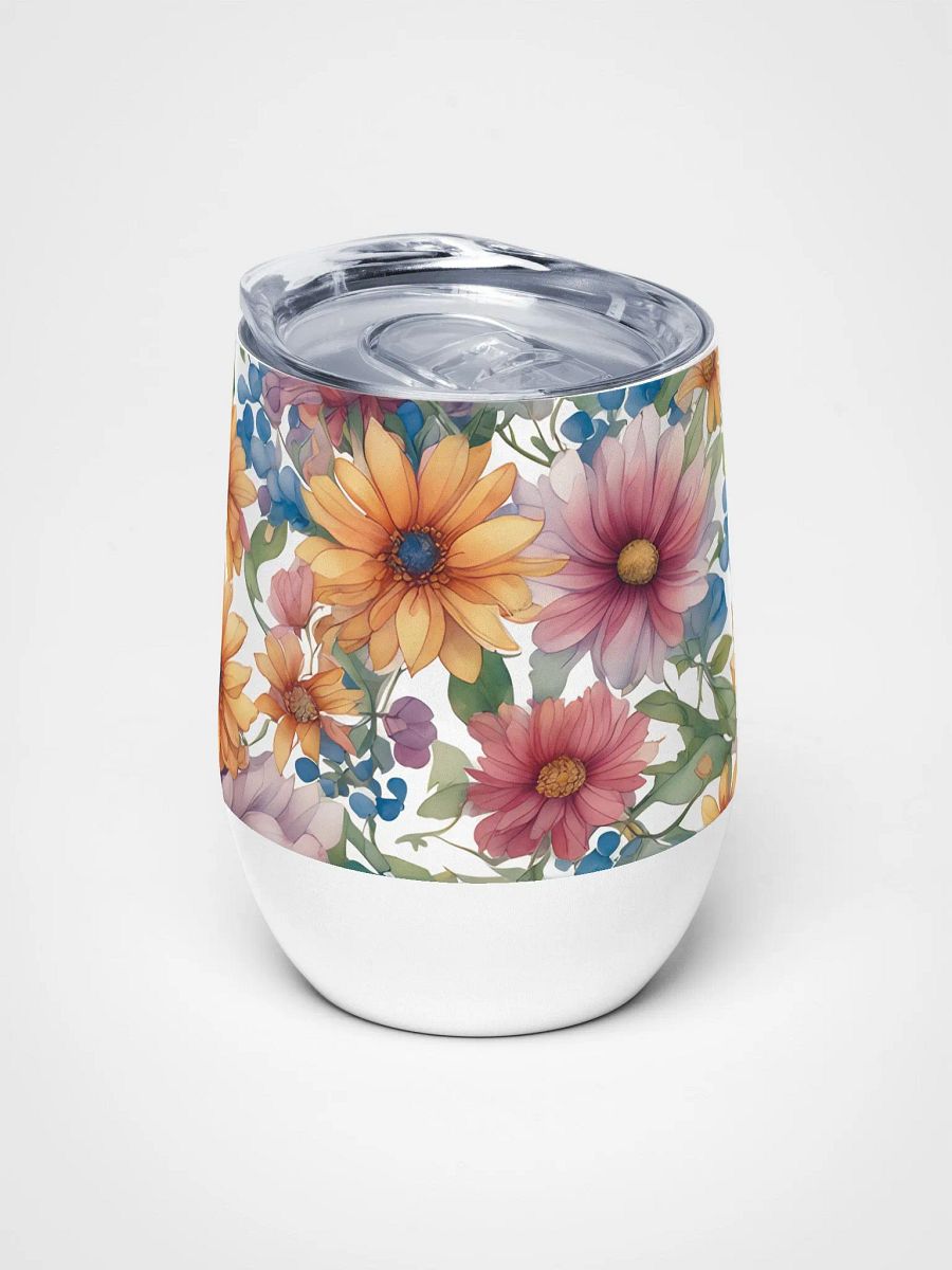 The Vibrant Floral Wine Tumbler 12oz – A Blooming Delight for Every Sip product image (5)