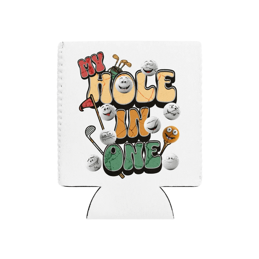 My Hole In One Smiley Golf Balls Can Cooler product image (1)