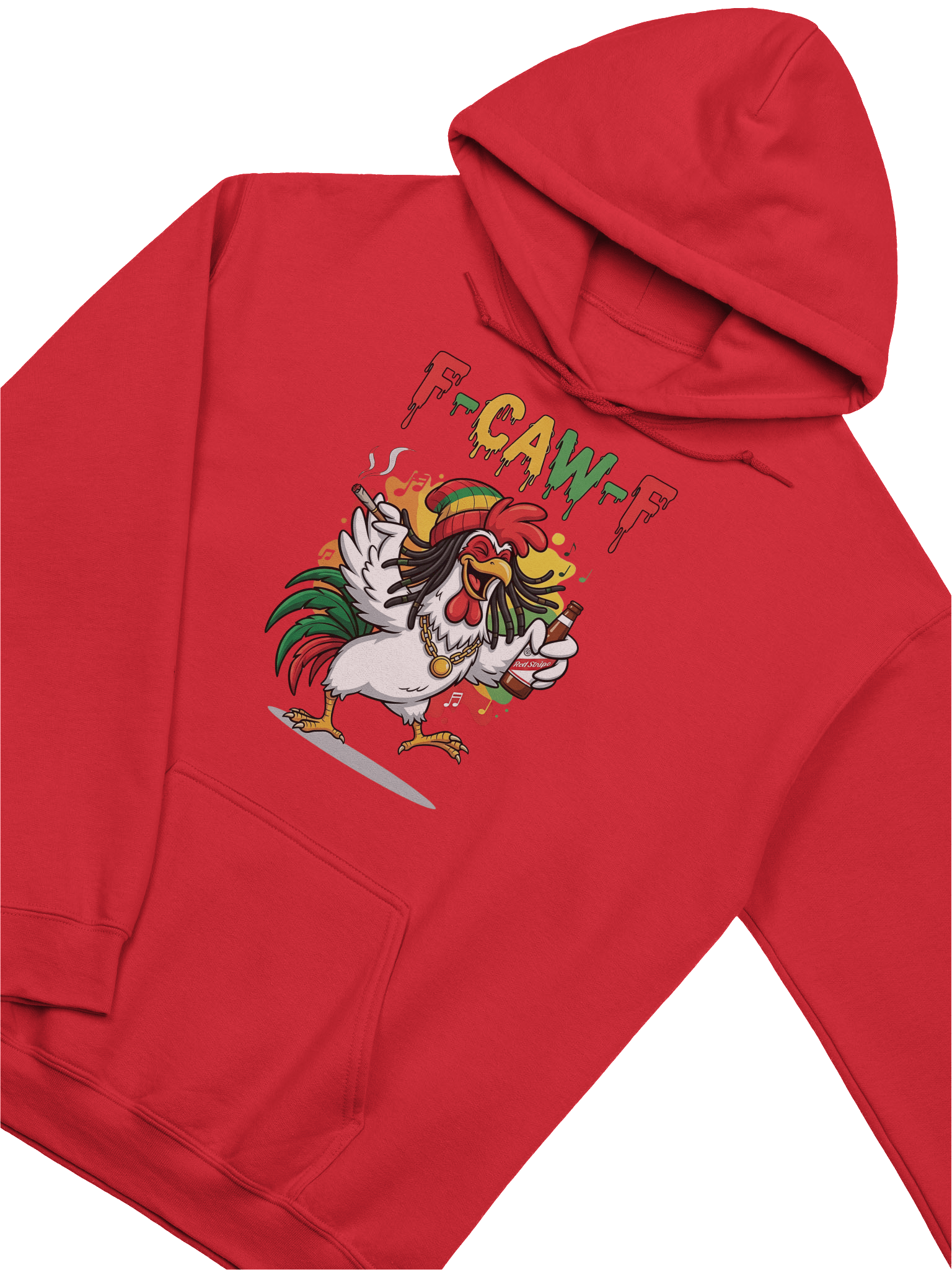 Funny Rooster Hoodie – Big Rooster Graphic Hoodie with “F-CAW-F” Slogan – Farm Humor Pullover, Gag Gift product image (7)