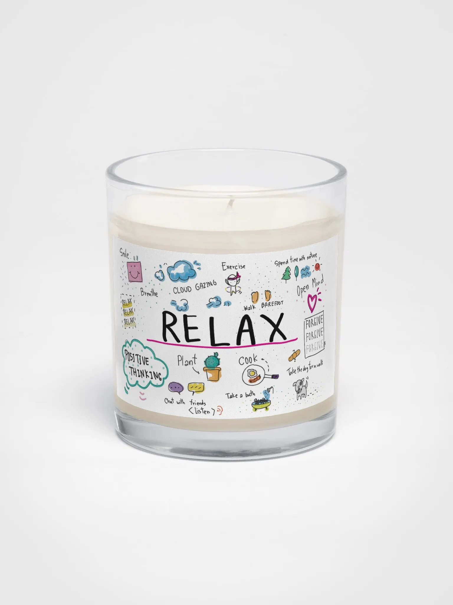 "Relax" Illustrated Soy Wax Candle product image (1)