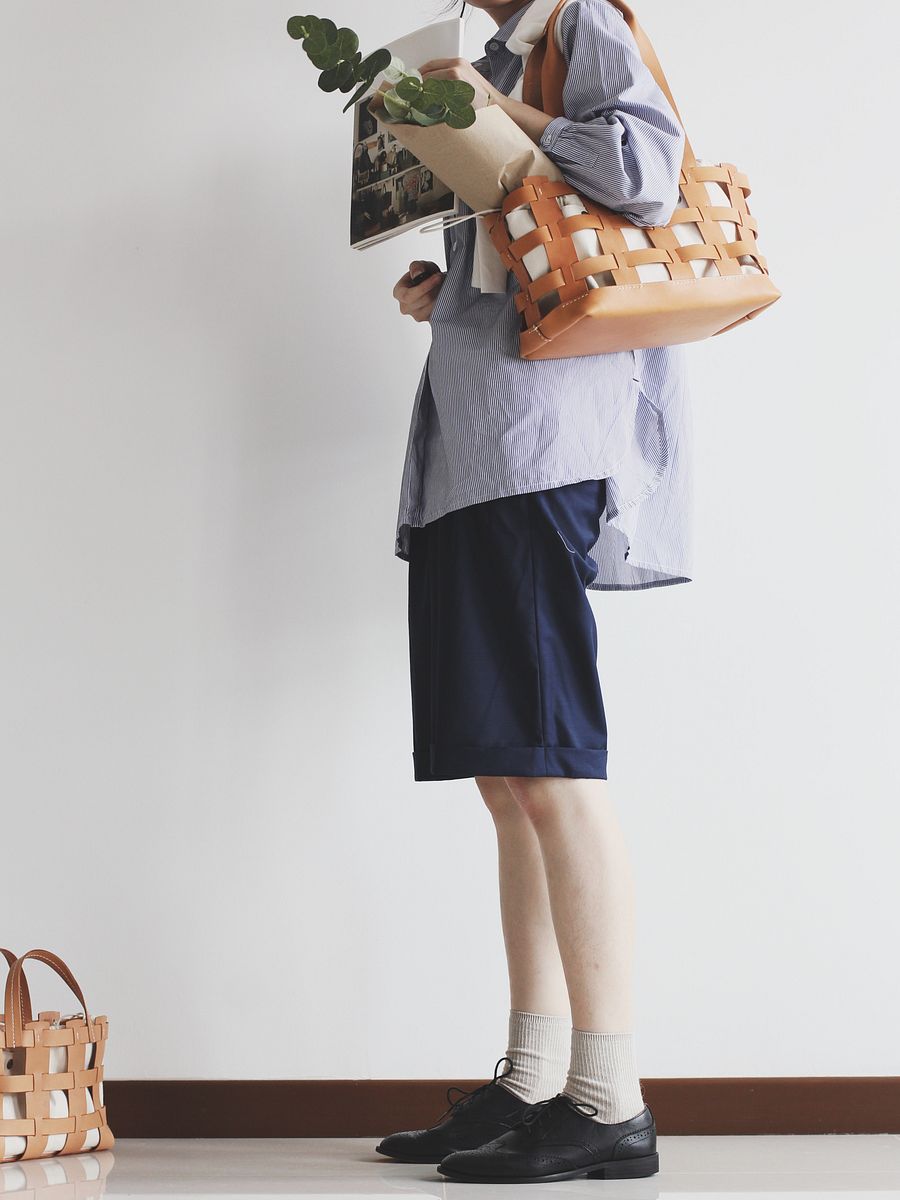 Vegetable Tanned Leather Caged Tote Bag - Large product image (7)