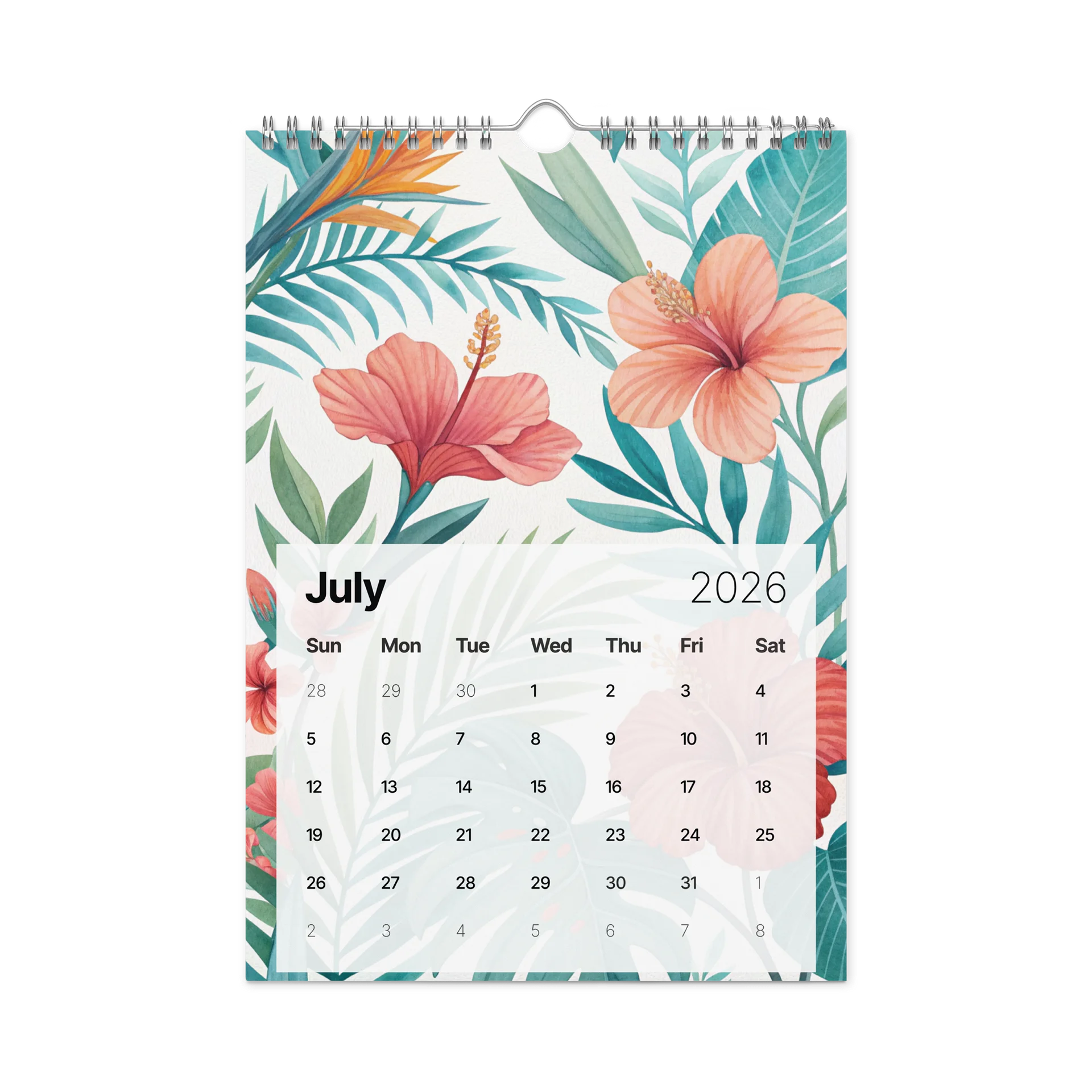 Blooming Seasons – Floral Patterned Wall Calendar 2026 (Gouache Art Edition) product image (7)