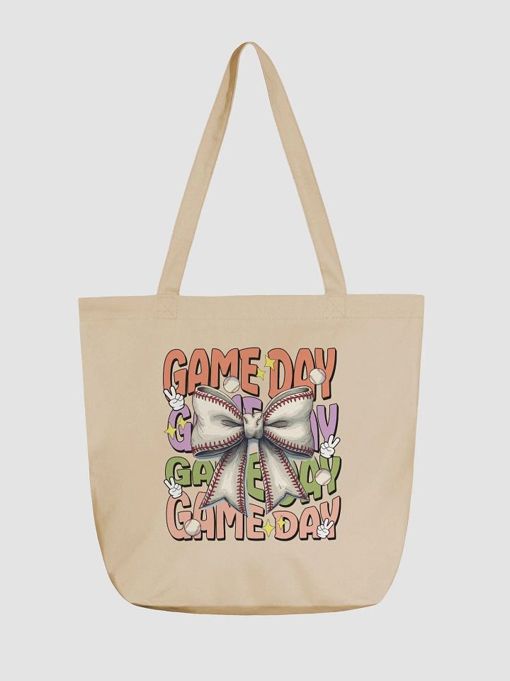 Game Day Bow Baseball Groove Tote Bag product image (5)