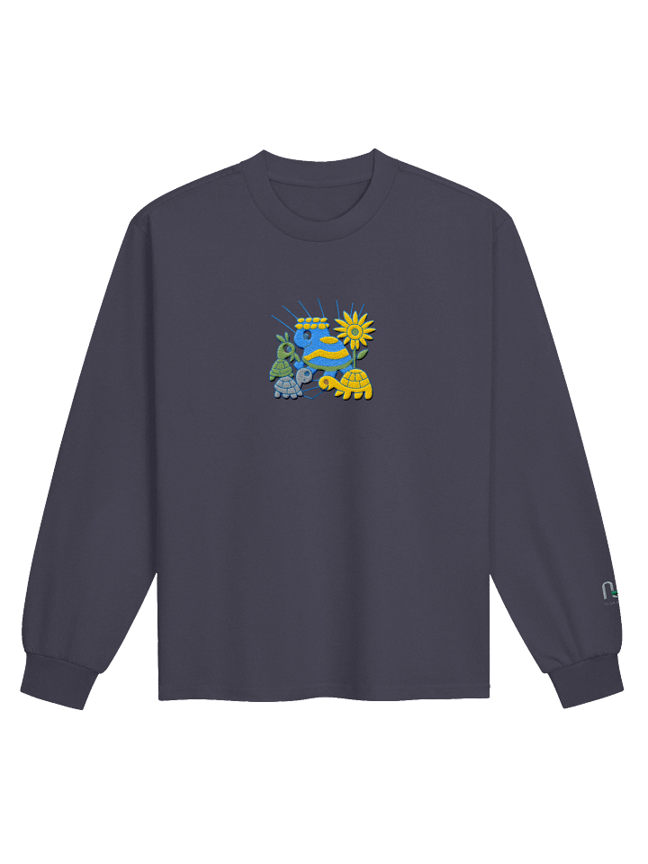 Turtle Crown & Sunflower Rays – Winter Bloom Edition - Long Sleeve Shirt – Embroidered product image (1)