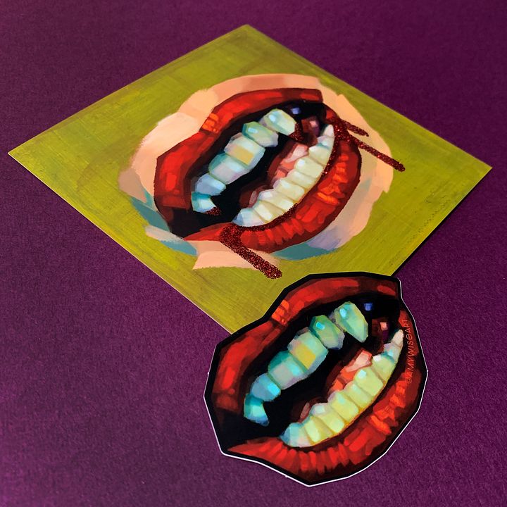 Bite - *Hand-Embellished* Postcard & Sticker Set product image (2)