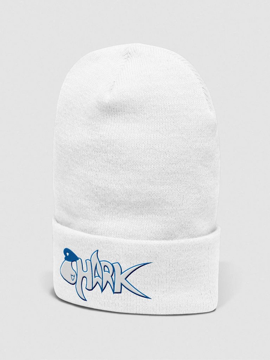 Blue Embroidered Shark Beanie product image (2)