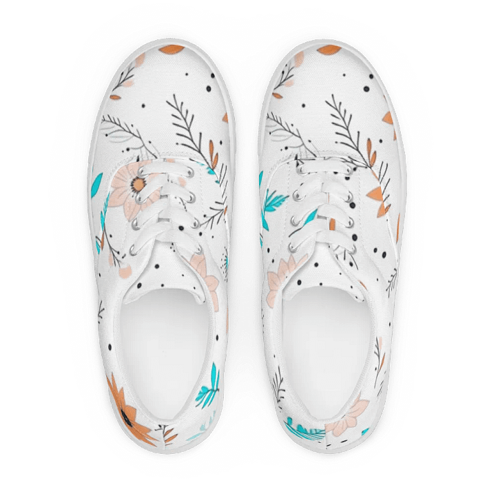 Blossom Charm -Women's Lace-Up Canvas Shoes product image (1)