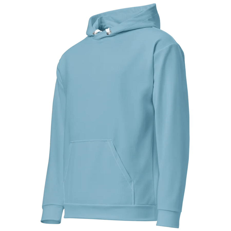 Plain Light Blue Soft Summer Unisex Recycled Polyester Heavyweight Premium Hoodie by Treasure Pie product image (3)