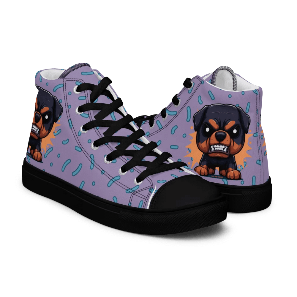 Rottweiler Angry Pup - Women's High Top Canvas Shoe product image (1)