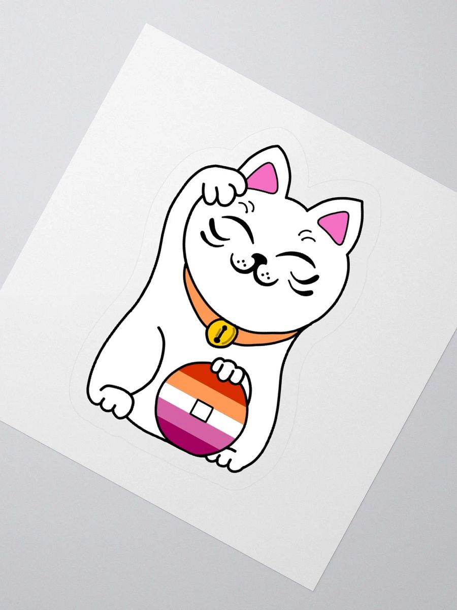 Maneki neko lesbian pride sticker product image (6)