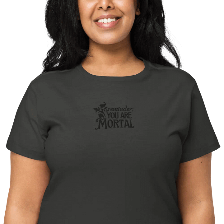 reminder: you are mortal tee (black on black) product image (2)