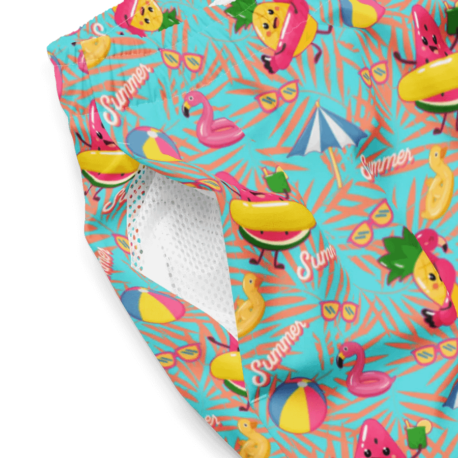 Funny Floaties Summer Hawaiian Men's Swim Trunks product image (9)