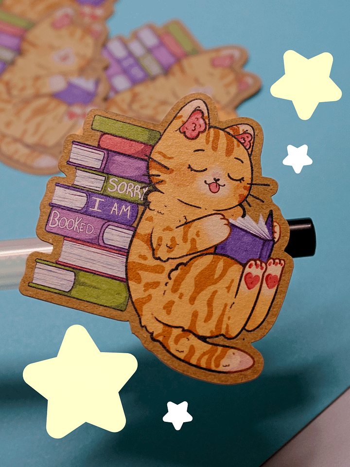Sorry I'm Booked 📚🐱 (Kraft Paper) product image (2)