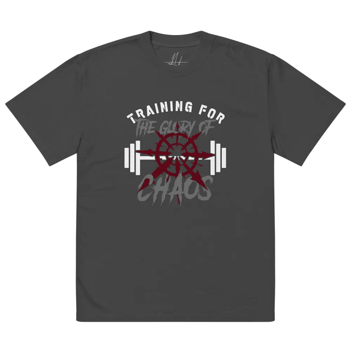 Training for the Glory of Chaos Oversized Unisex Gym T-Shirt | Warhammer 40K Chaos Inspired product image (4)