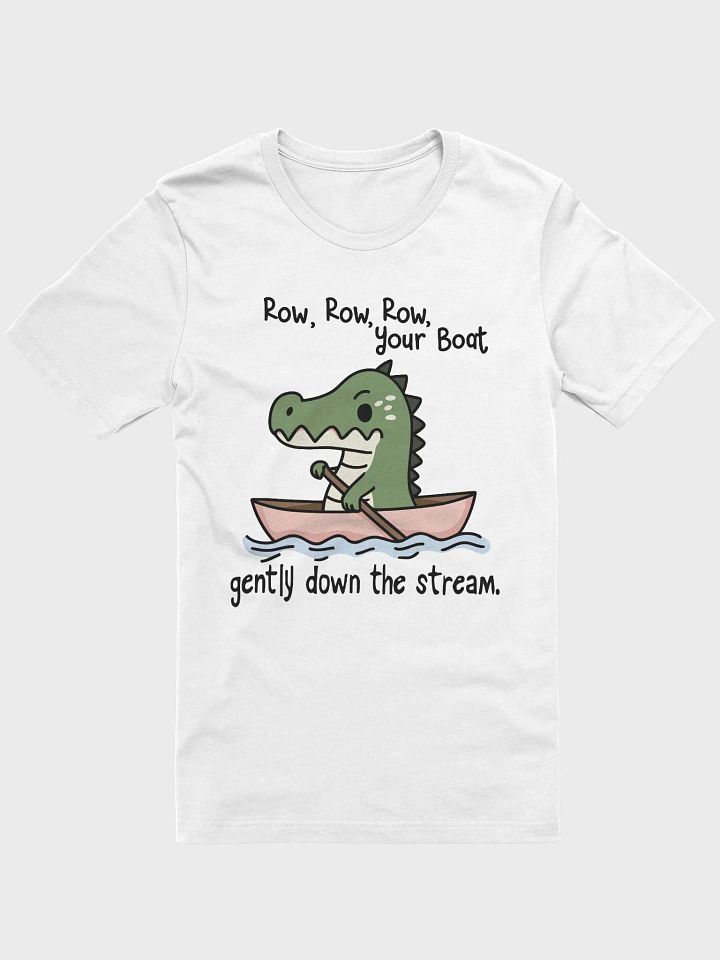 Cute Crocodile Row Row Your Boat T-Shirt, Fun Kids T-Shirt, Unique Graphic Tee, Cartoon Crocodile Shirt, Adorable Boat Design Classic Tee product image (25)