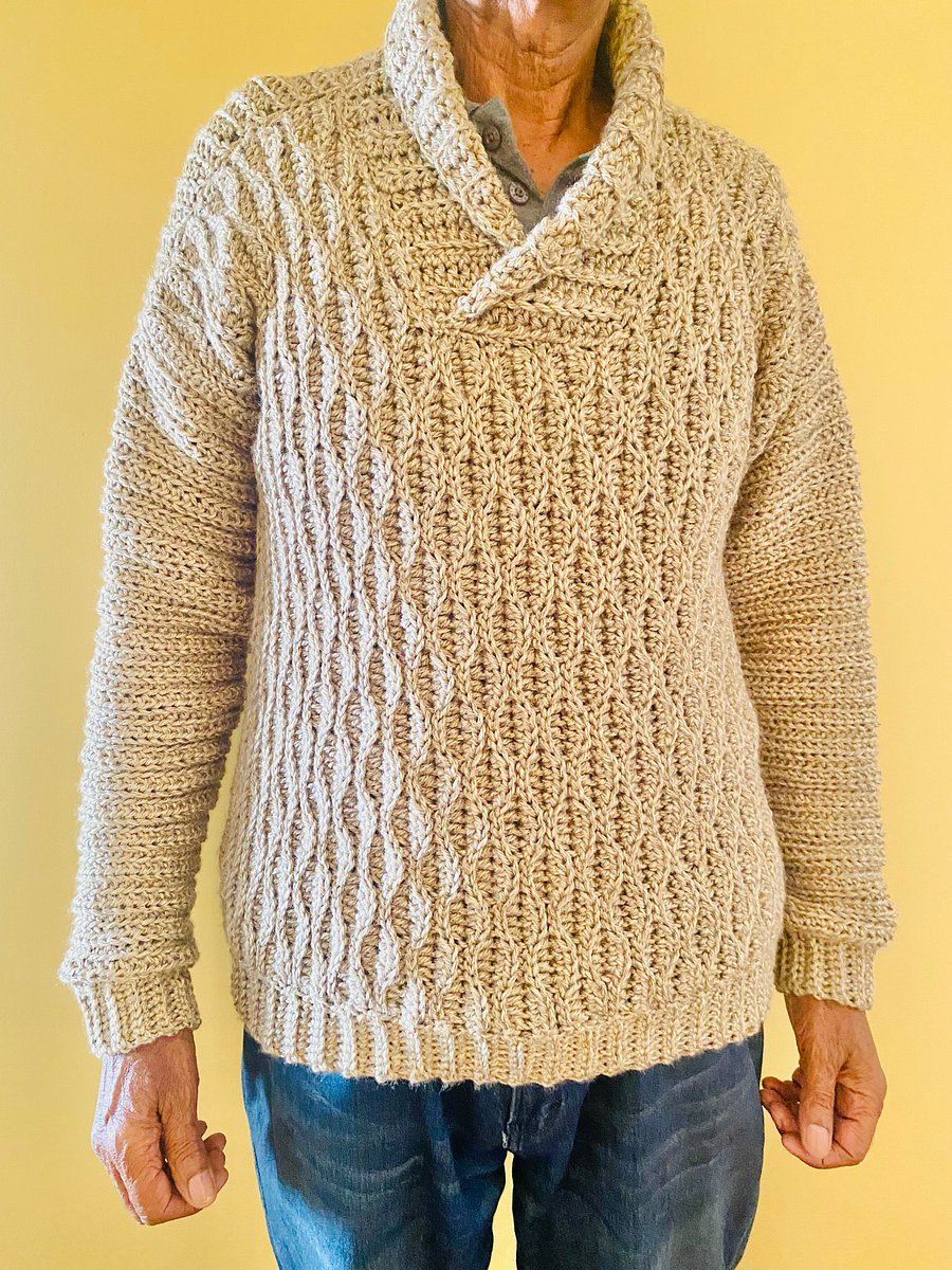 Crochet sweater for men Written Pattern product image (2)