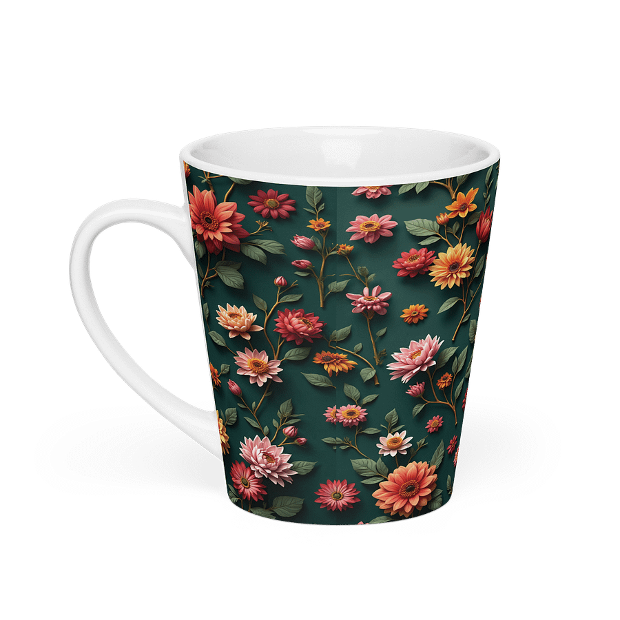 Floral Ceramic Latte Mug 12 oz – Decorative Coffee and Tea Cup for Kitchen and Dining product image (1)