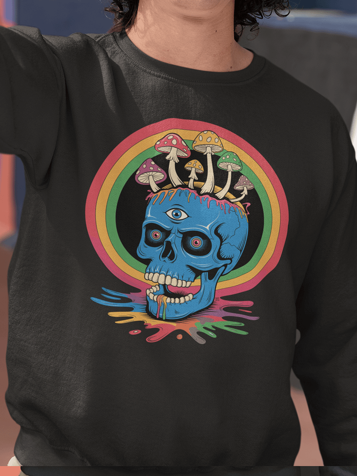 Mushroom Garden Skull Sweatshirt product image (1)