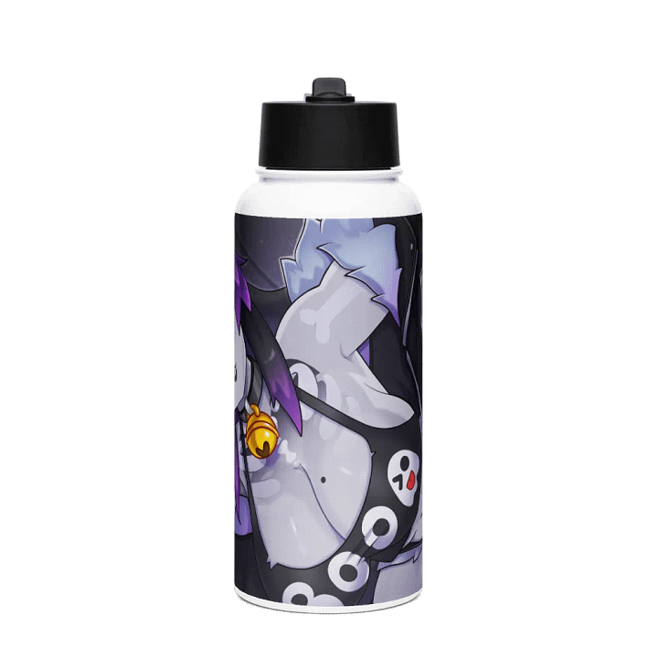 Purrfectly Ghostly Stainless Steel Wifu Water Bottle product image (1)