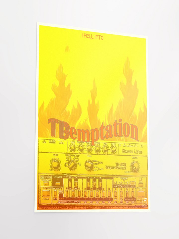 I fell into TBemptetion, Roland TB 303 tribute, by Frank Fonik, Techno EDM Matte Paper Poster product image (1)