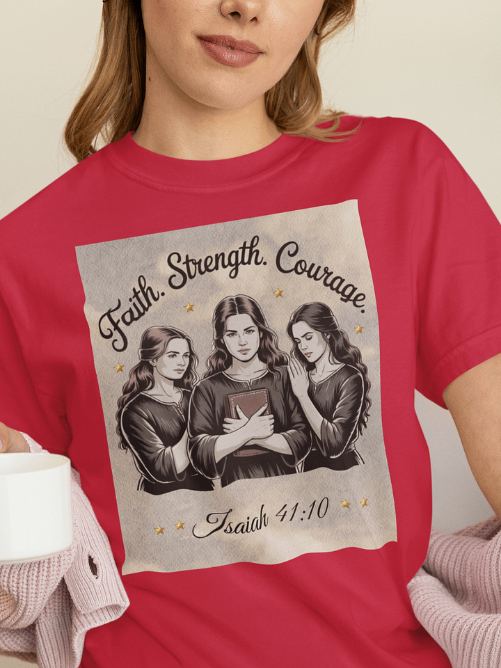Faith Strength Courage Christin Comfort Tee product image (1)
