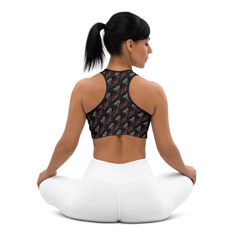 Black All-Over Print Padded Sports Bra product image (10)