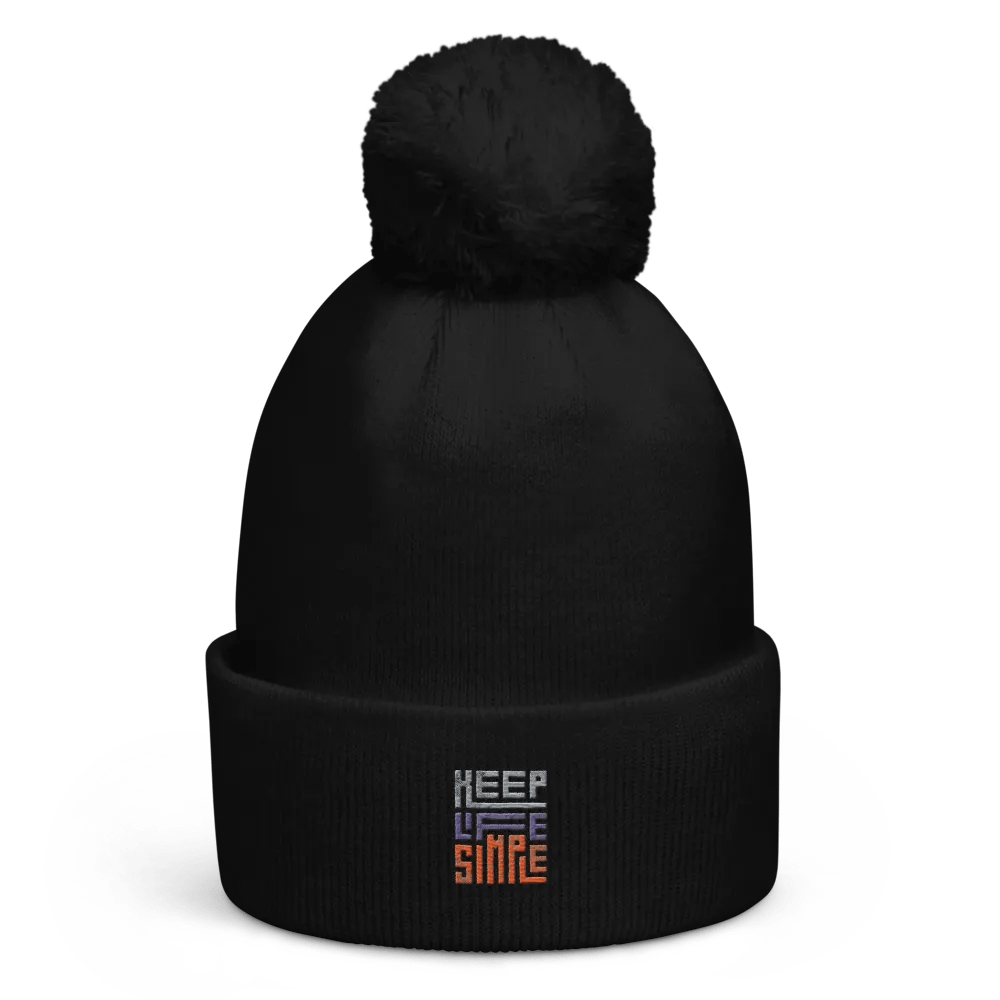 'Keep Life Simple' 3-D Puff Embroidered Beanie Hat product image (2)