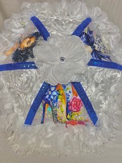 Custom Blue & White Wedding Parasol product image (2)