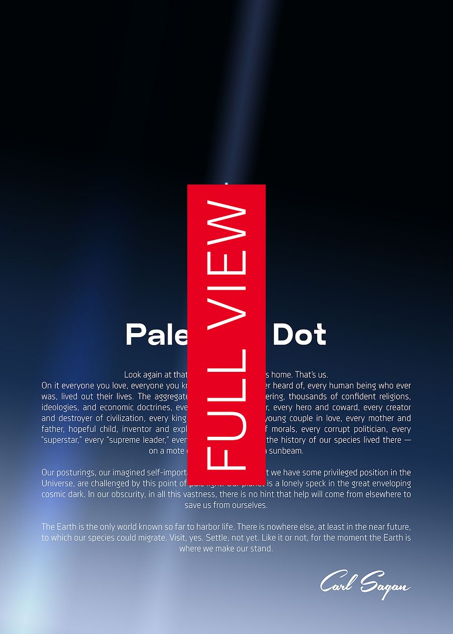 Pale Blue Dot poster, NASA Voyager 1 with Carl Sagan quote — Space poster product image (4)