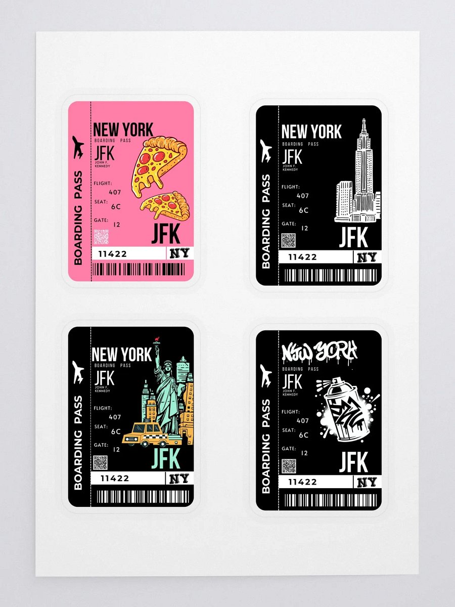 New York Boarding Pass Stickers product image (1)