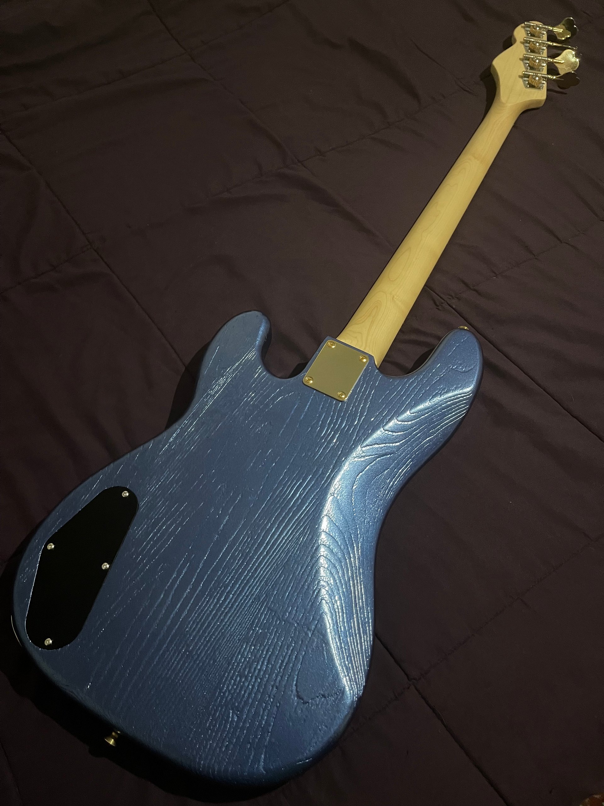 G.D. Guitars “Blue Streak” Custom “Super P” Bass — Metallic Blue & Red w Case product image (6)