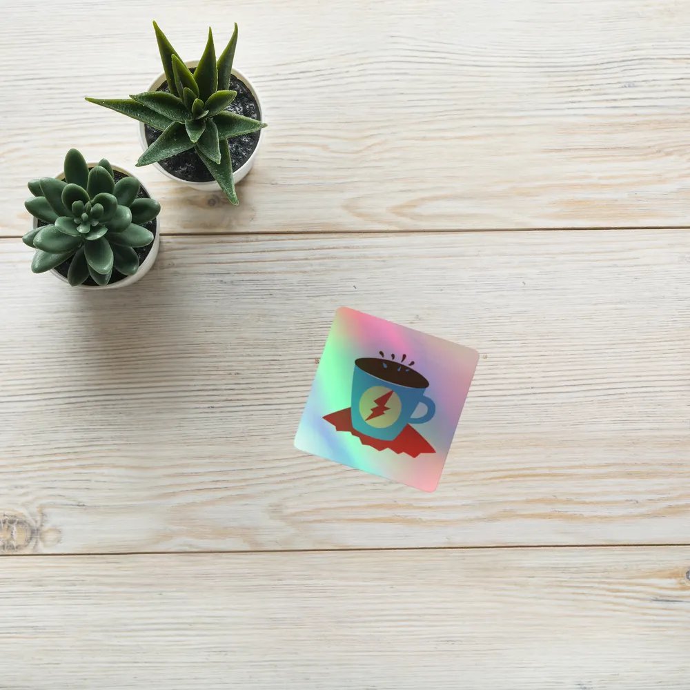 Supercharged Coffee Cup Holographic Sticker Sheet product image (10)