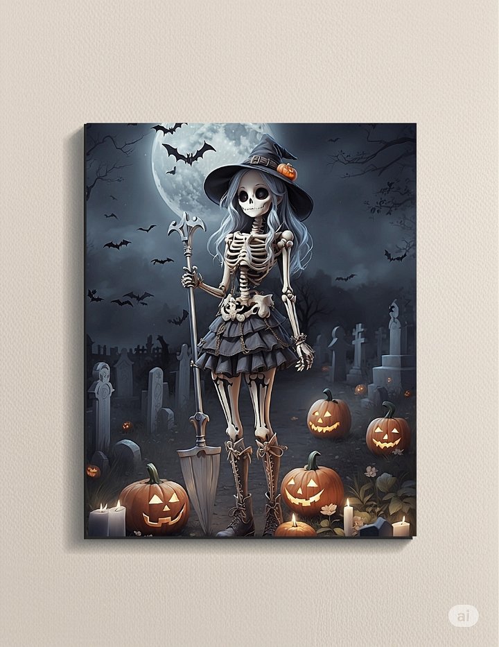 Skeletal Sorceress Printable Wall Art product image (2)
