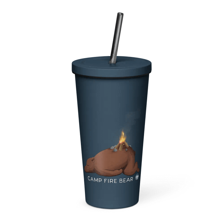 Camp Fire Bear Insulated Tumbler with a Straw product image (1)