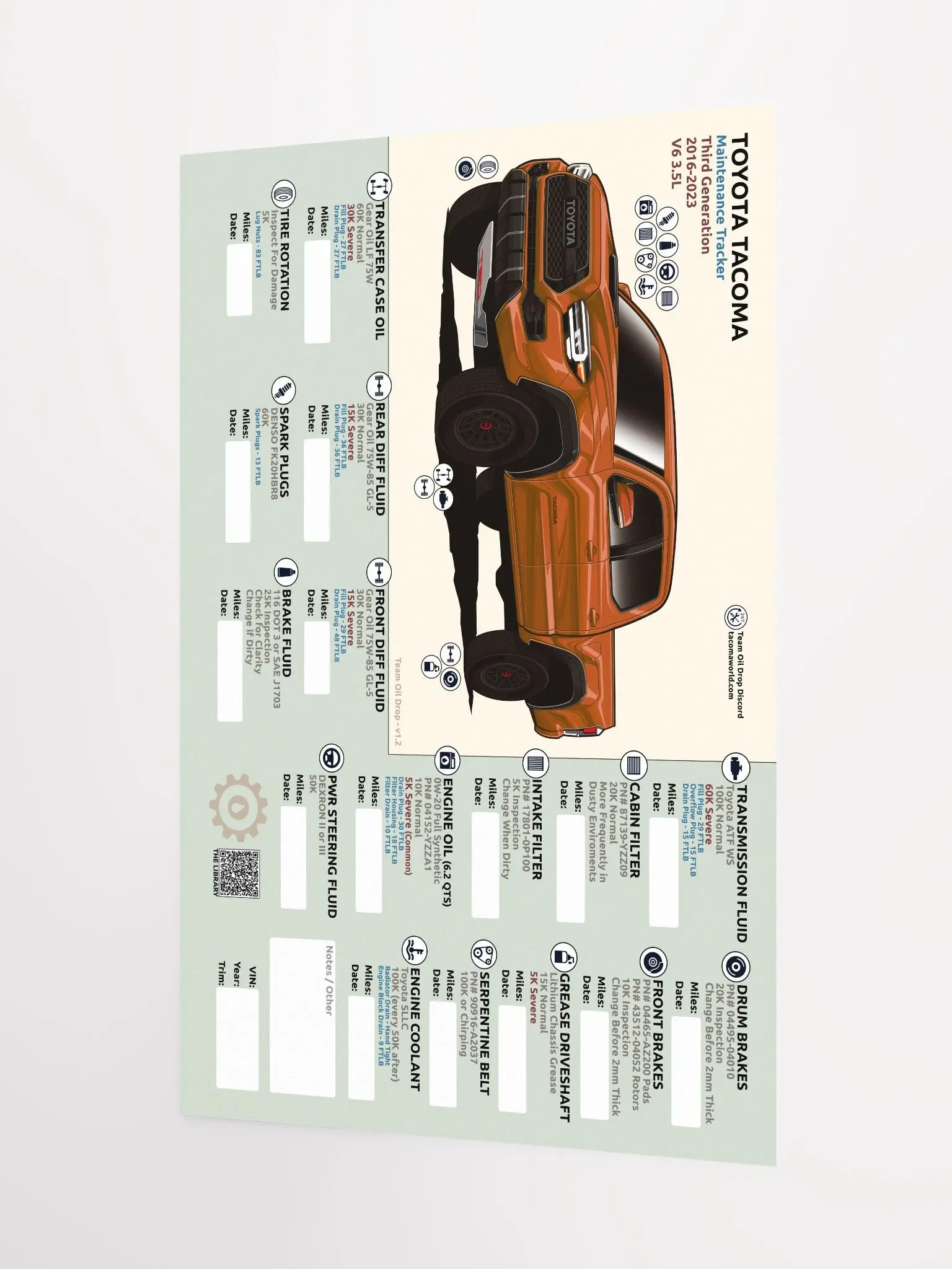 3RD GEN MAINTENANCE TRACKER V1.2 - Inferno product image (4)