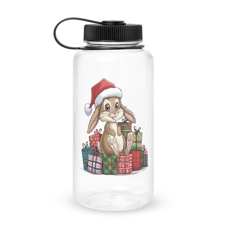Santa Bunny Wide Mouth Plastic Water Bottle product image (1)