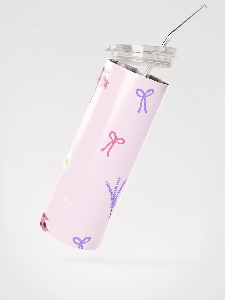 Wildflowers and Bows Pattern- Pink Background Stainless Steel Tumbler product image (2)